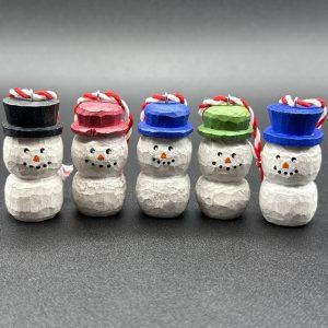 Hand Carved Snowman Ornament